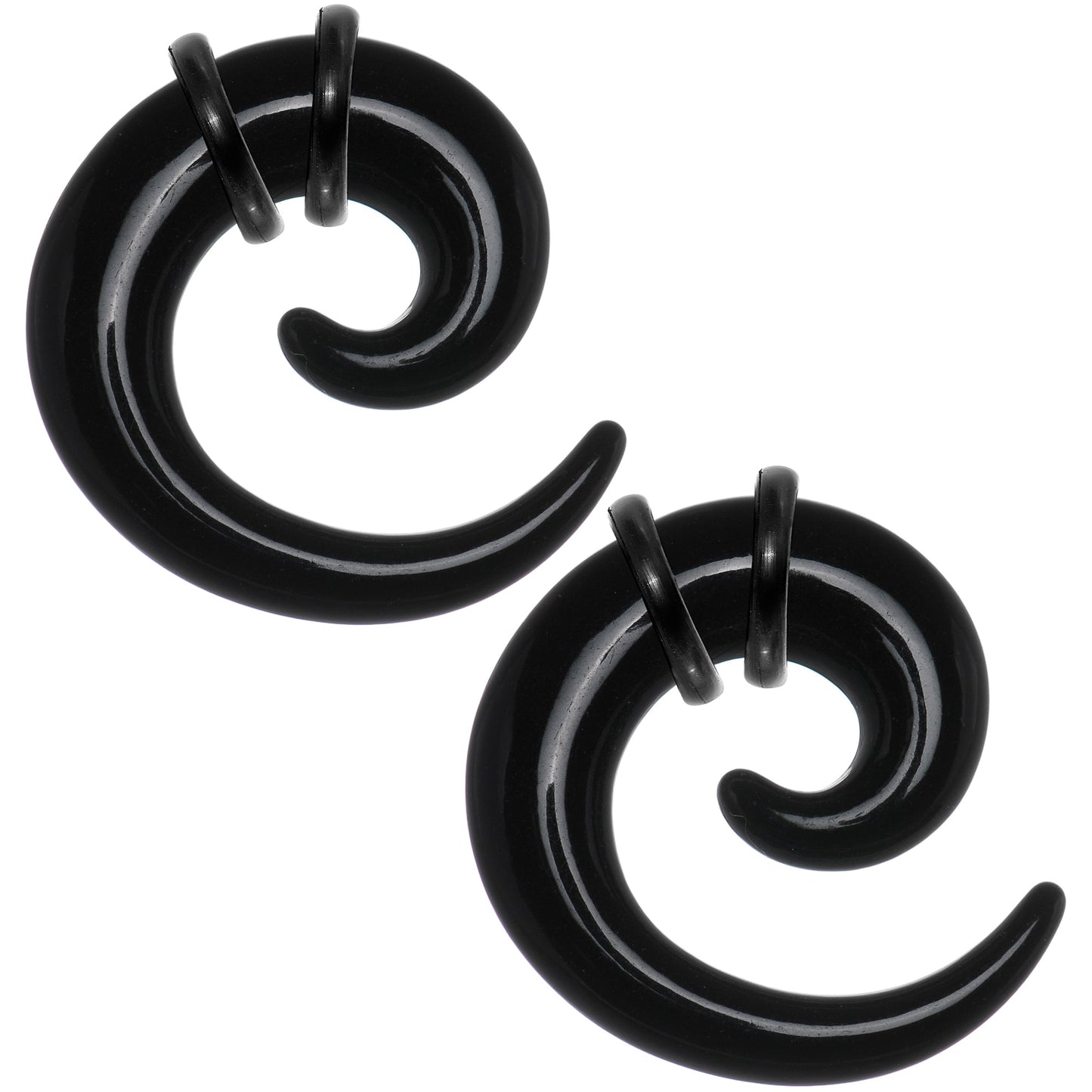 0G Black Acrylic Spiral Taper Set