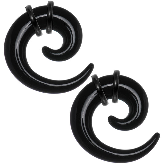 0G Black Acrylic Spiral Taper Set