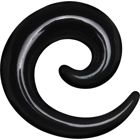 0G Black Acrylic Spiral Taper Set