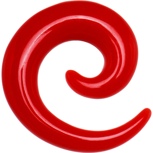 0G Red Acrylic Spiral Taper