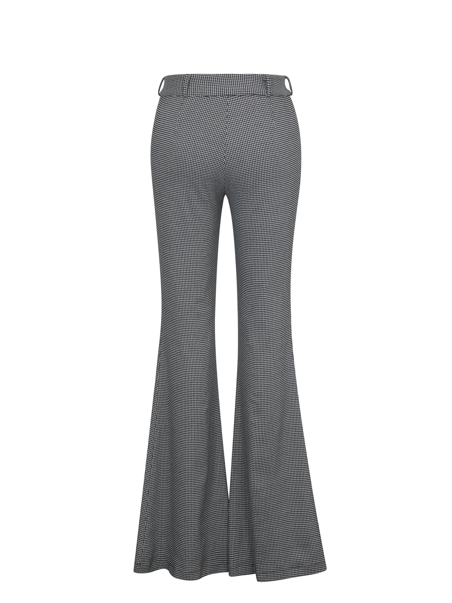 Ulli Micro-Houndstooth Flared Pants