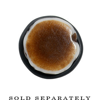 00G Brown White Resin Native Skull Taper