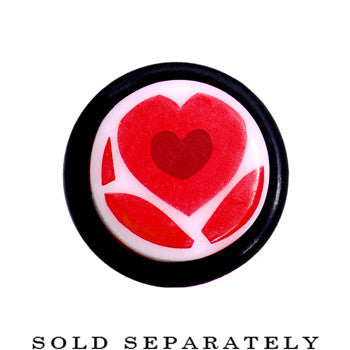 1/2 Lovely Red Heart Acrylic Ear Taper