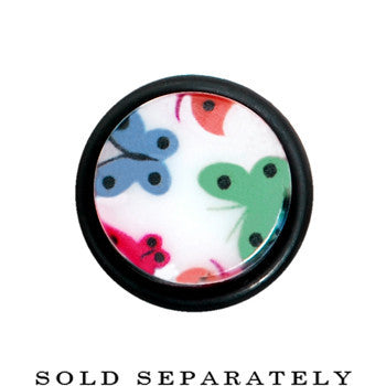 00G Multi Color Butterfly Acrylic Ear Taper