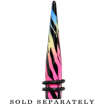 0G Multi Color Animal Print Acrylic Ear Taper