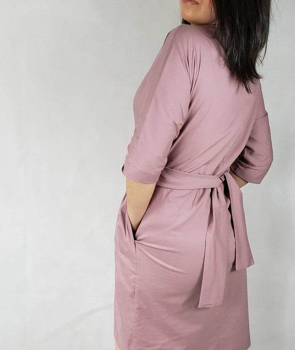 Dress jacket 3/4 sleeve ties in front with pockets