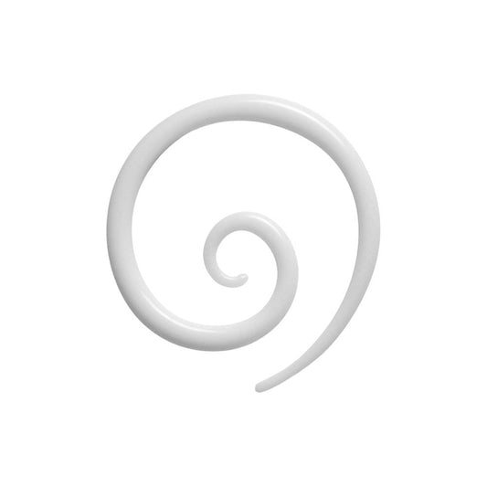 10G White Acrylic Super Spiral Taper