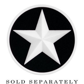 1/2 Black White Star Silicone Plug