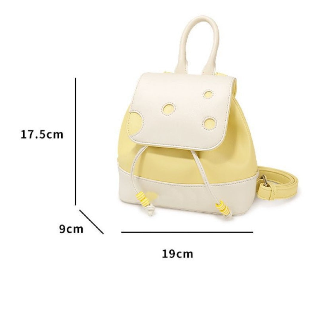 Adorable Cheese Backpack – Cute Small Schoolbag for Stylish Summer Commuting