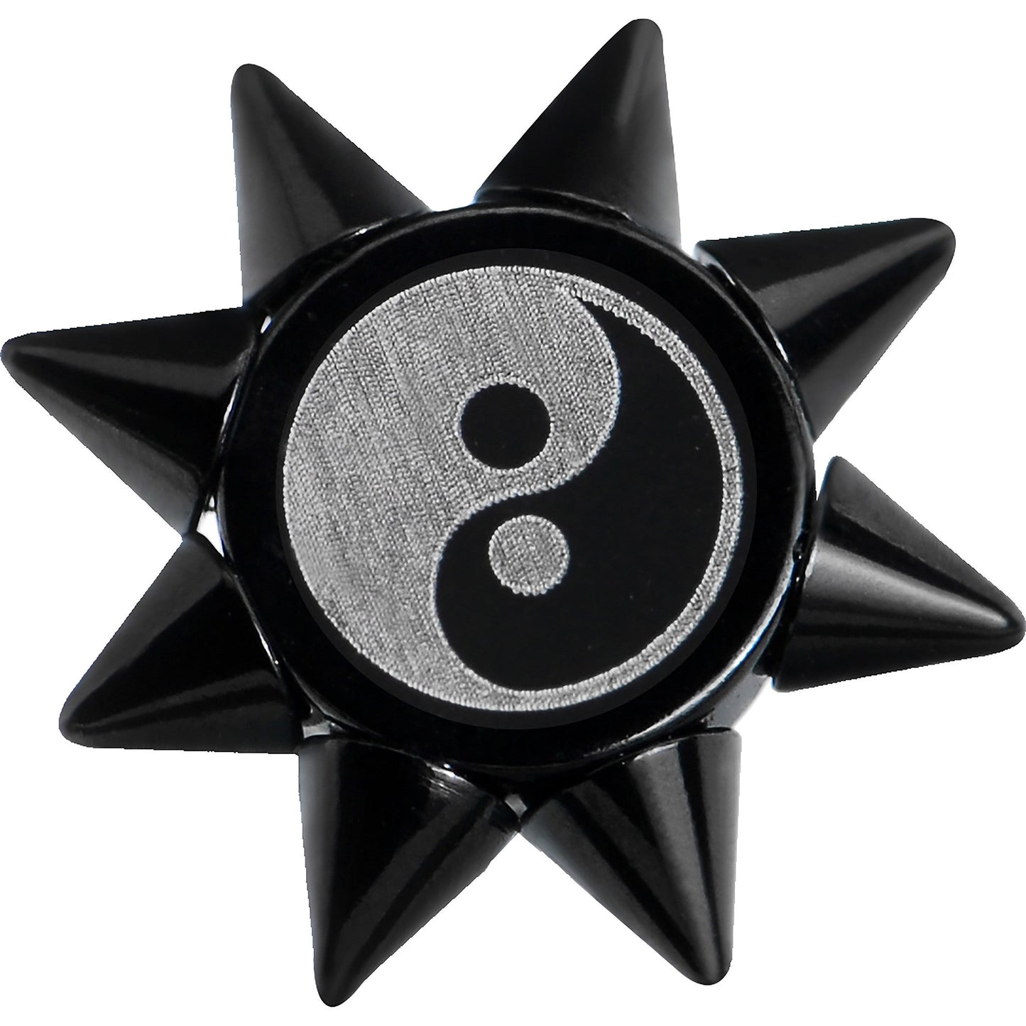 0G Yin Yang Spiked Logo Fake Taper Ear Plug