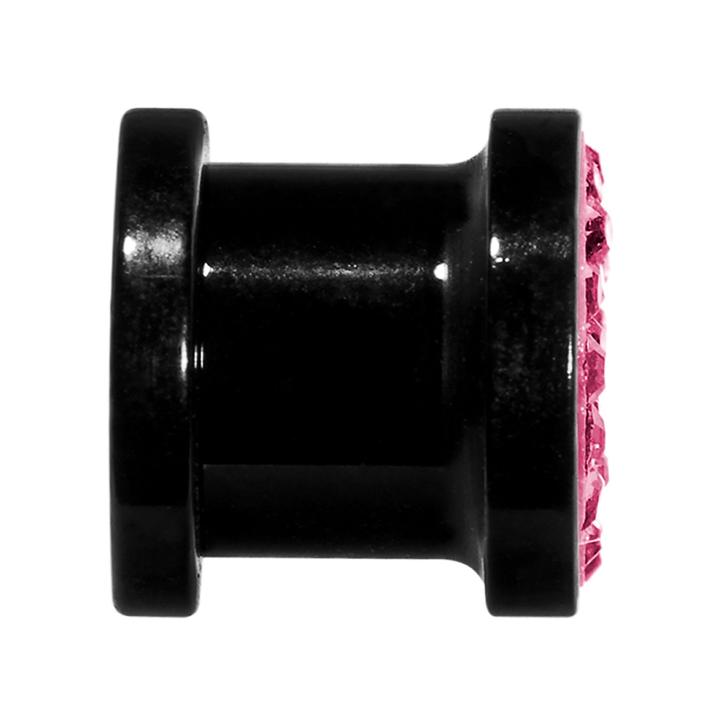 0G Pink Ferido Crystal Acrylic Screw Fit Tunnel