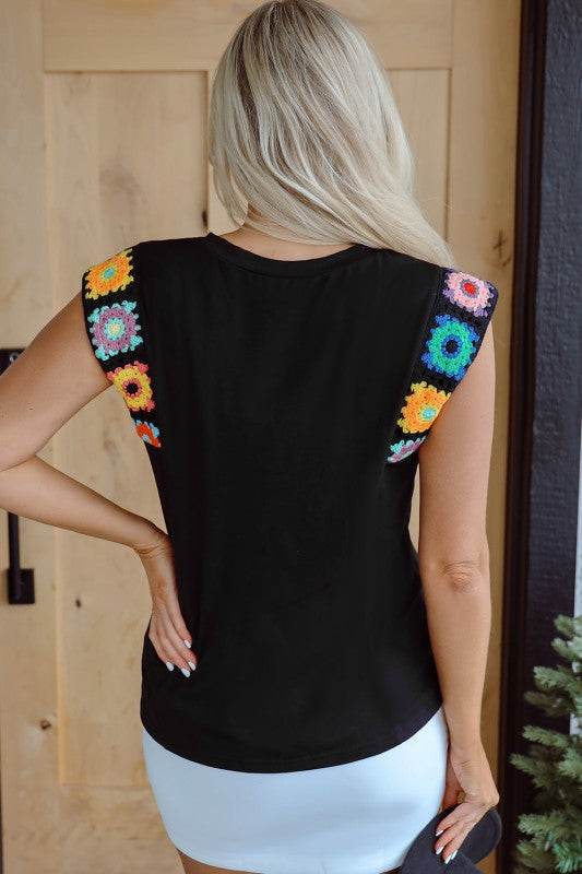Kelly Floral Crochet Casual Tank Top