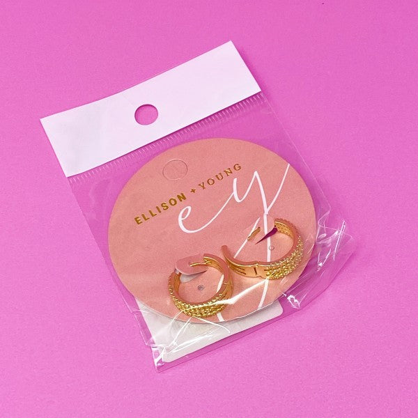 Triple Shine Huggie Earrings