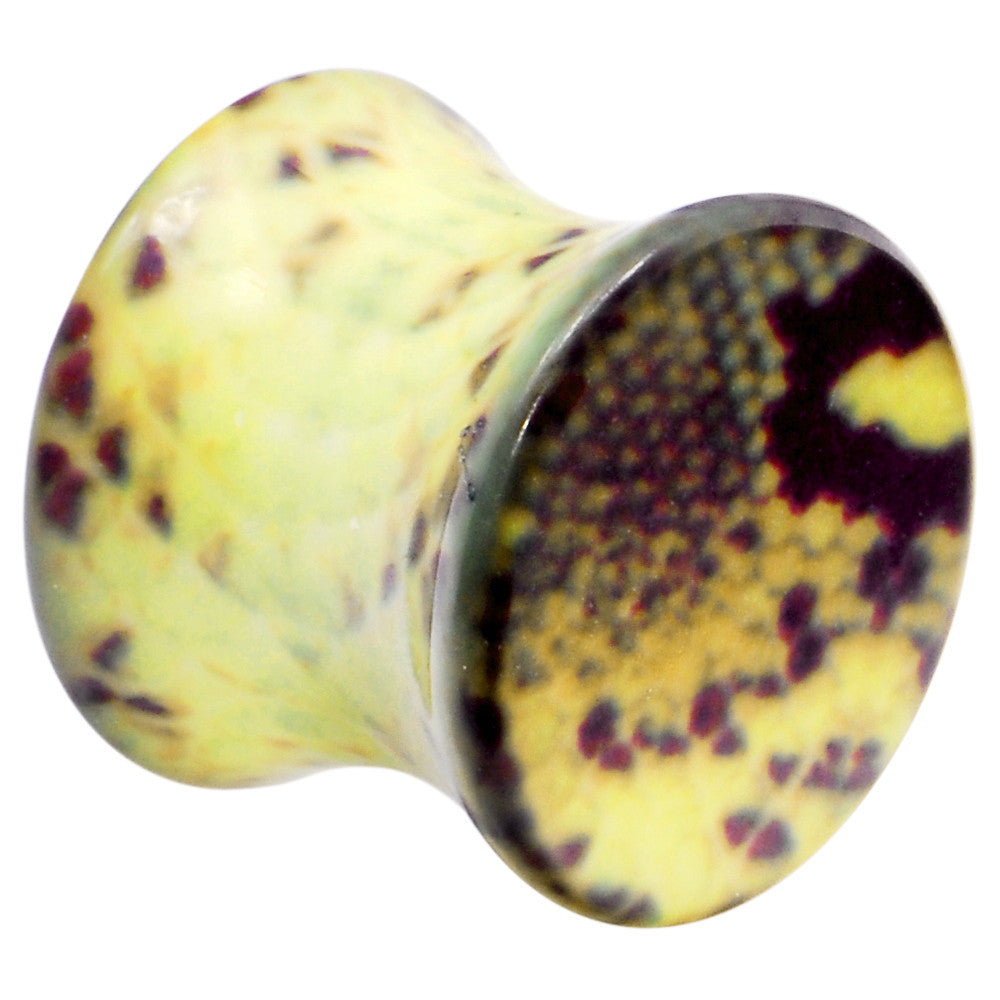 00G Green Snake Skin Acrylic Saddle Plug