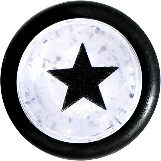 00G Clear Acrylic Glitter Black Star Confetti Taper