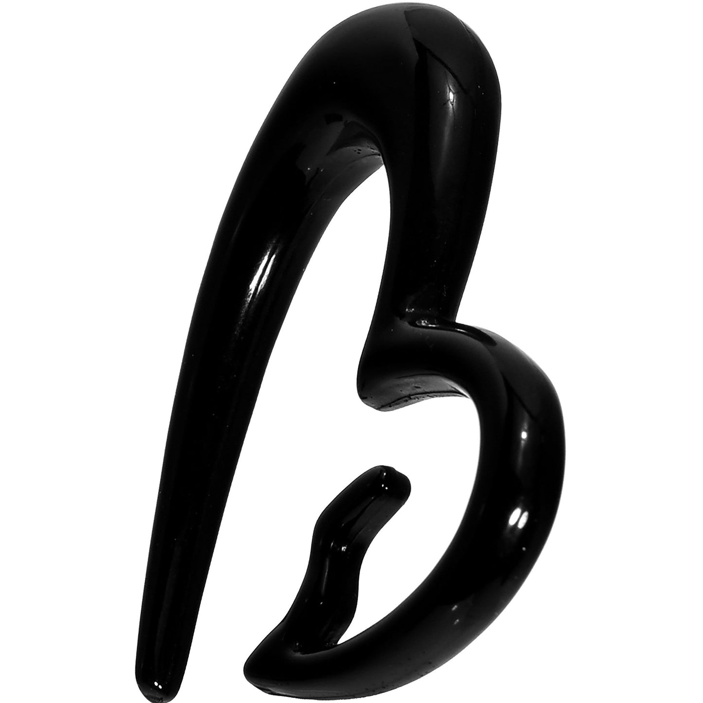 0G Black Acrylic Broken Heart Taper