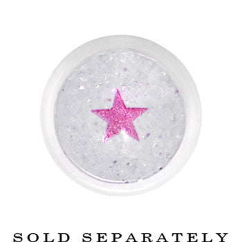 8G Clear Acrylic Glitter Purple Star Confetti Taper