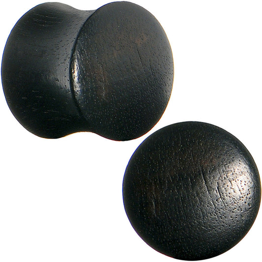 1/2 Solid Organic Black Areng Wood Saddle Plug Set