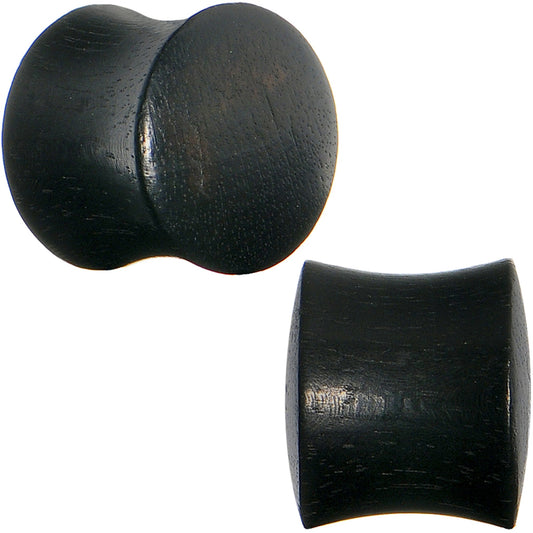 1/2 Solid Organic Black Areng Wood Saddle Plug Set