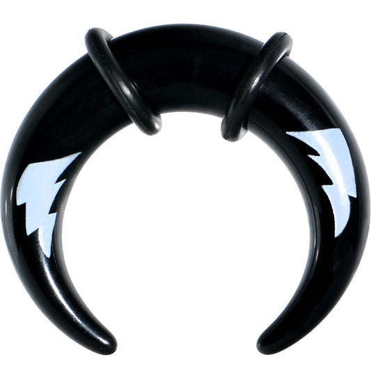 0G Black Acrylic White Lightning Buffalo Taper