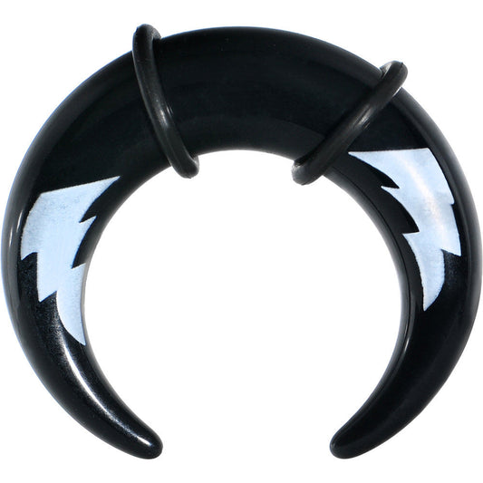 00G Black Acrylic White Lightning Buffalo Taper