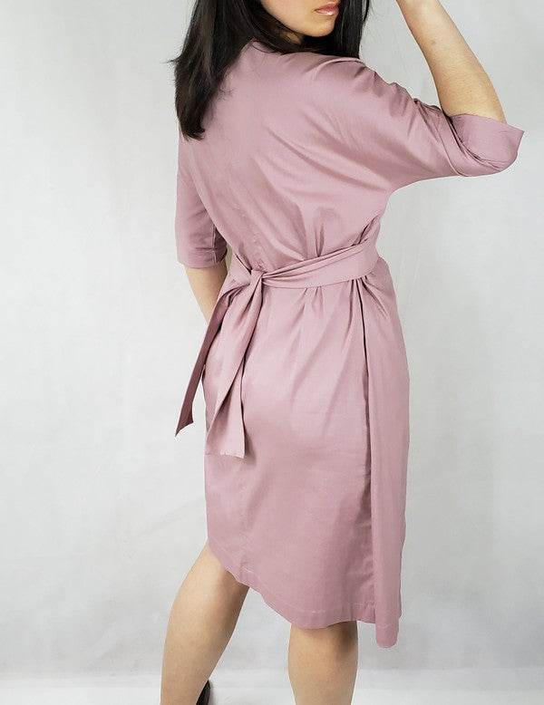Dress jacket 3/4 sleeve ties in front with pockets