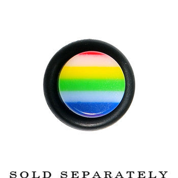 0G Acrylic Retro Rainbow Straight Taper