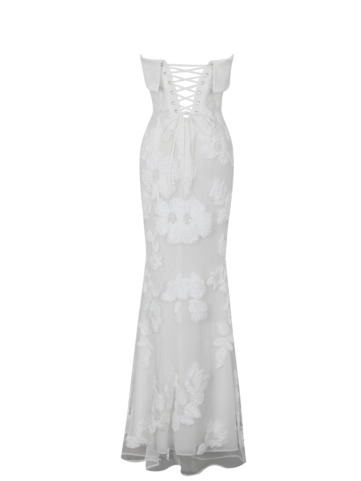 Raphaela White Floral Strapless Mermaid Wedding Dress