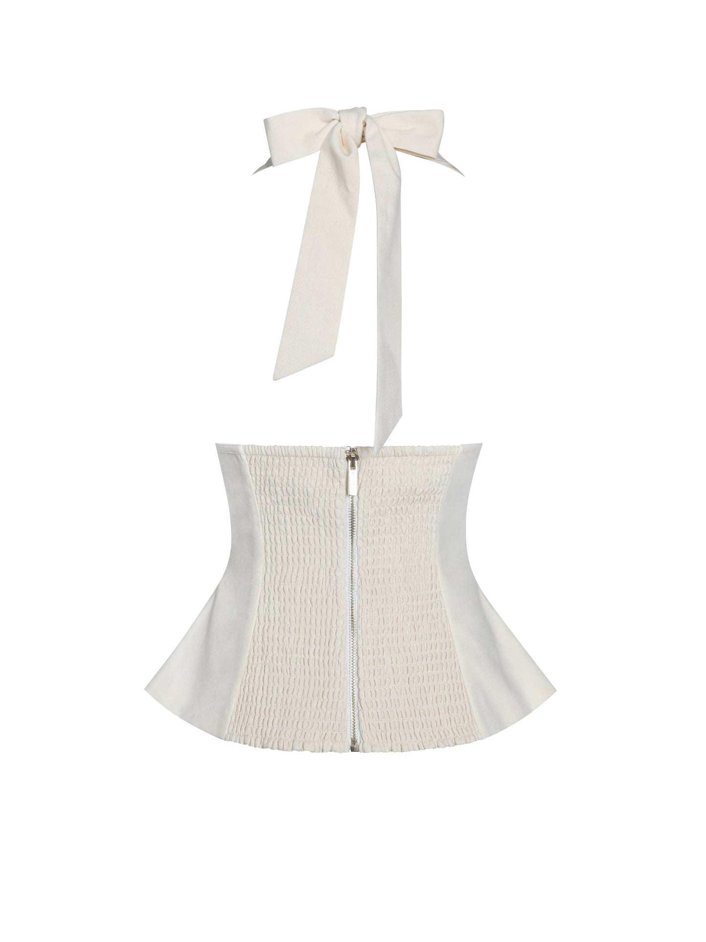 Quinzella Smock Back Halter Neck Linen Top