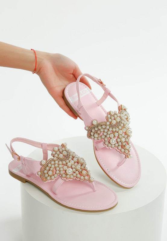 Nayasa Pin Buckle Pearls Flats