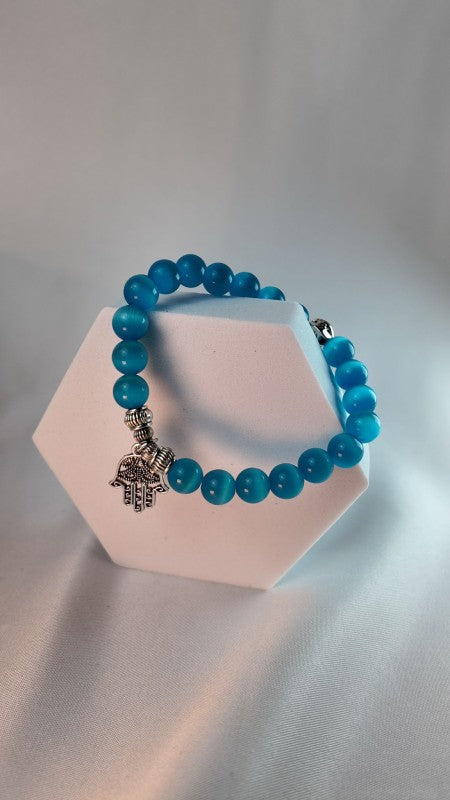 Aqua Blue Hamsa Bracelet
