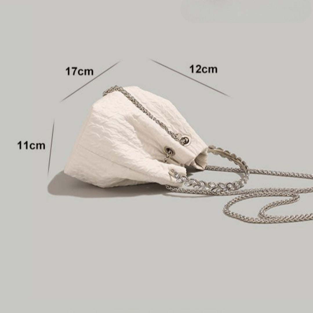 Rhinestone chain handbag women, fashion drawstring bucket bag evening clutch purse party Prom bag Party purse Prom bags clutches