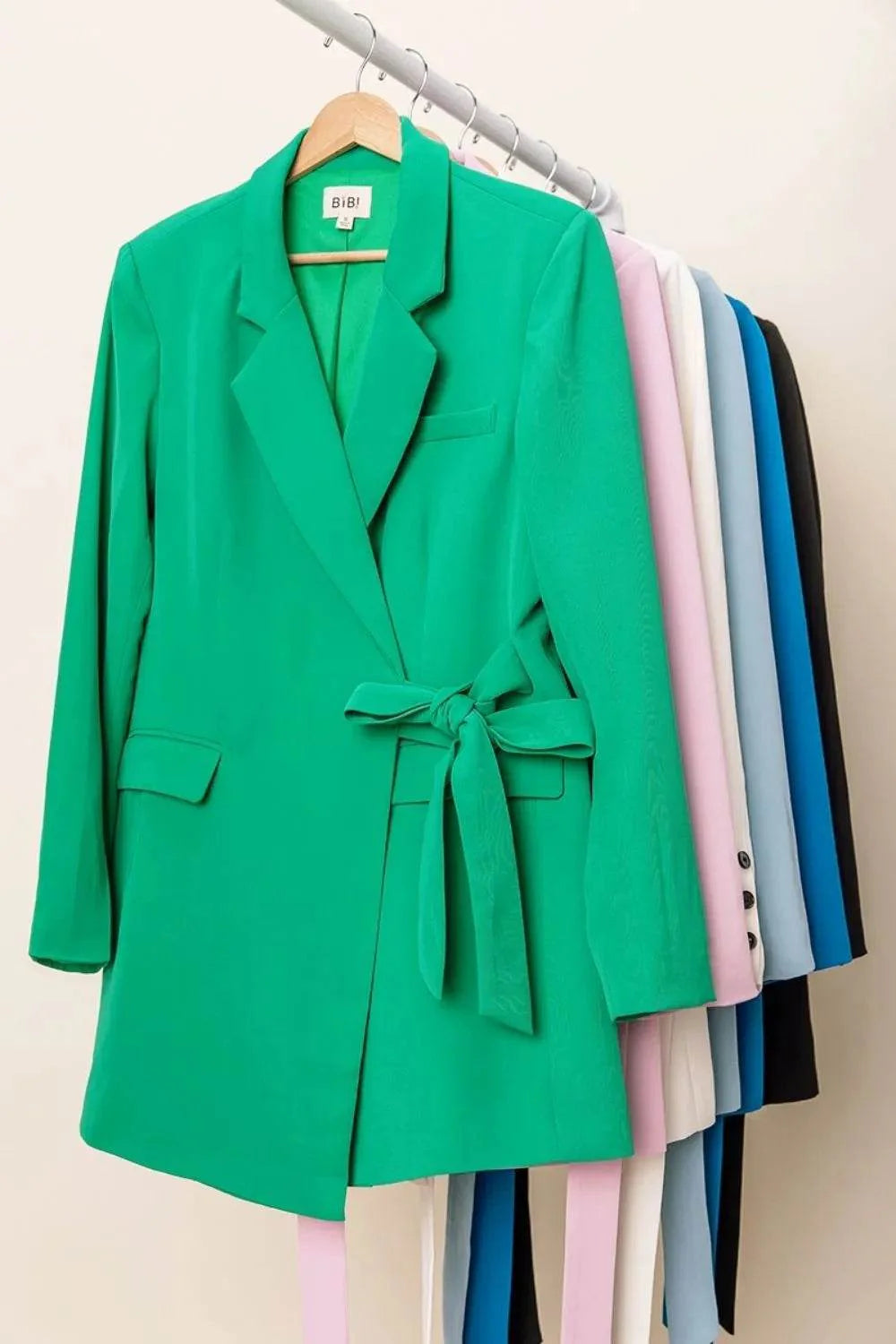 BiBi Wrap Tie Detailed Long Blazer