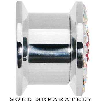 1/2 Stainless Steel Aurora Gem Red Heart Screw Fit Plug