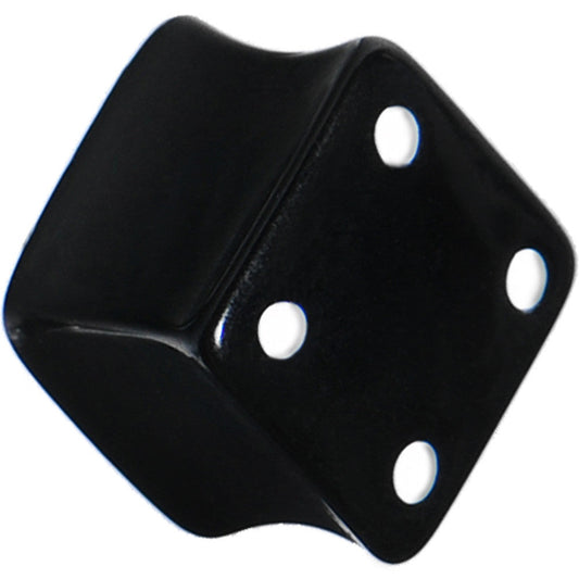 0G Black Acrylic Square Dice Saddle Plug