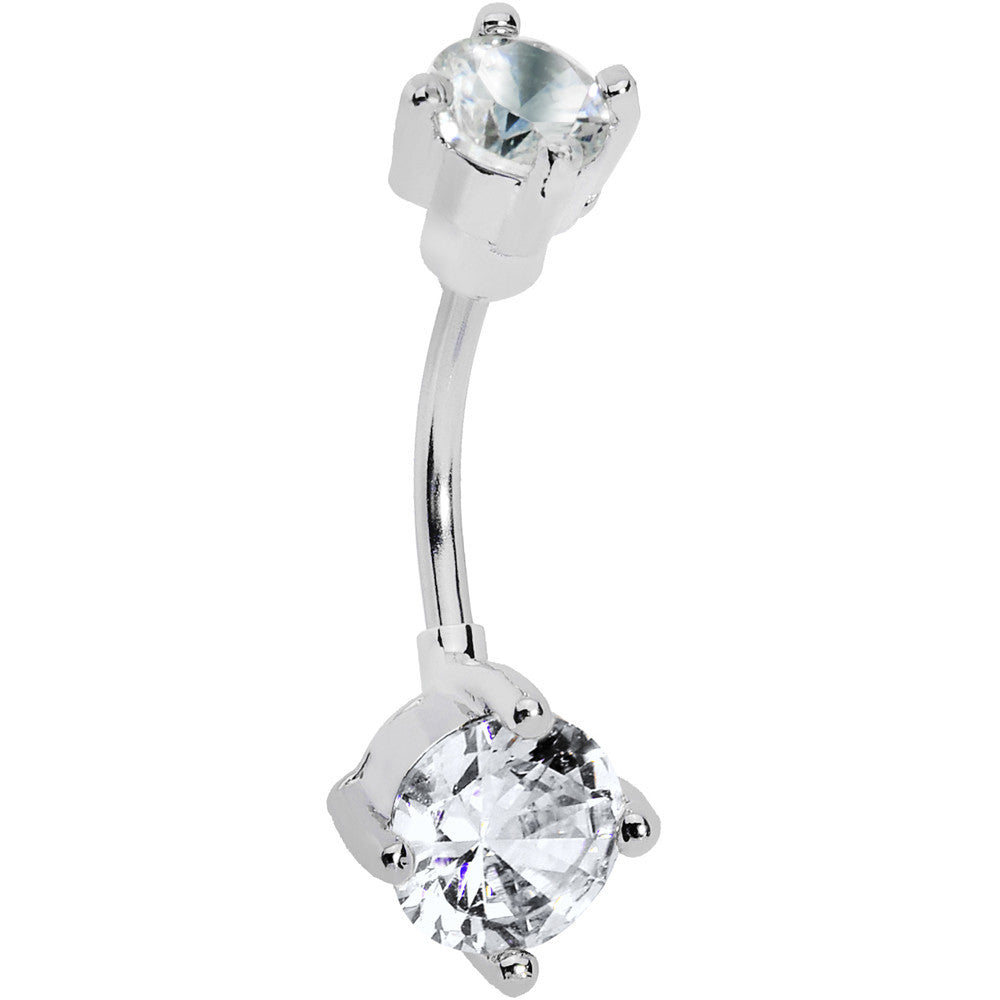 Crystalline Gem Double Round Tip Belly Ring