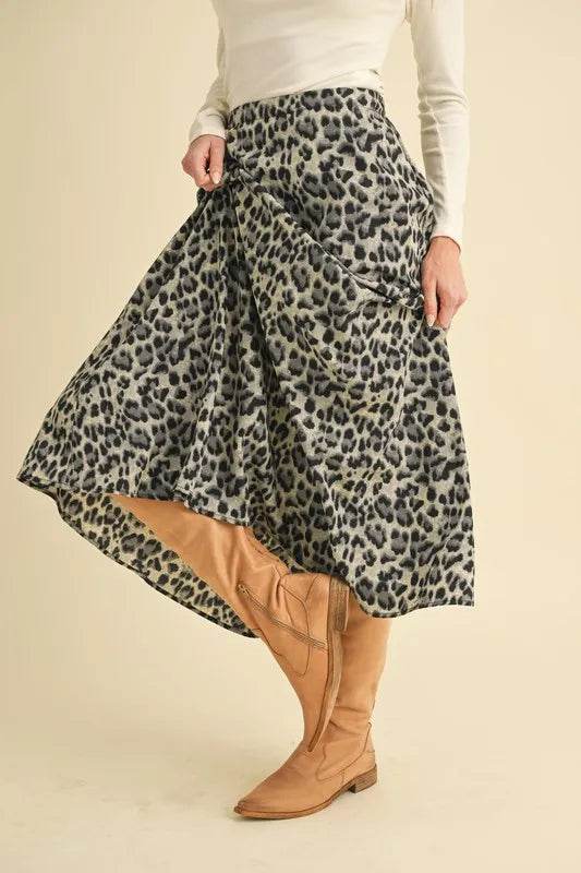 Aemi+Co Leopard Midi Skirt