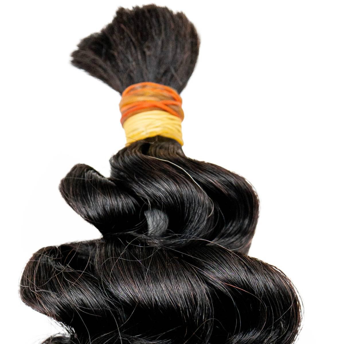 Raw Vietnamese Ripple Curly Bulk Human Hair Extensions