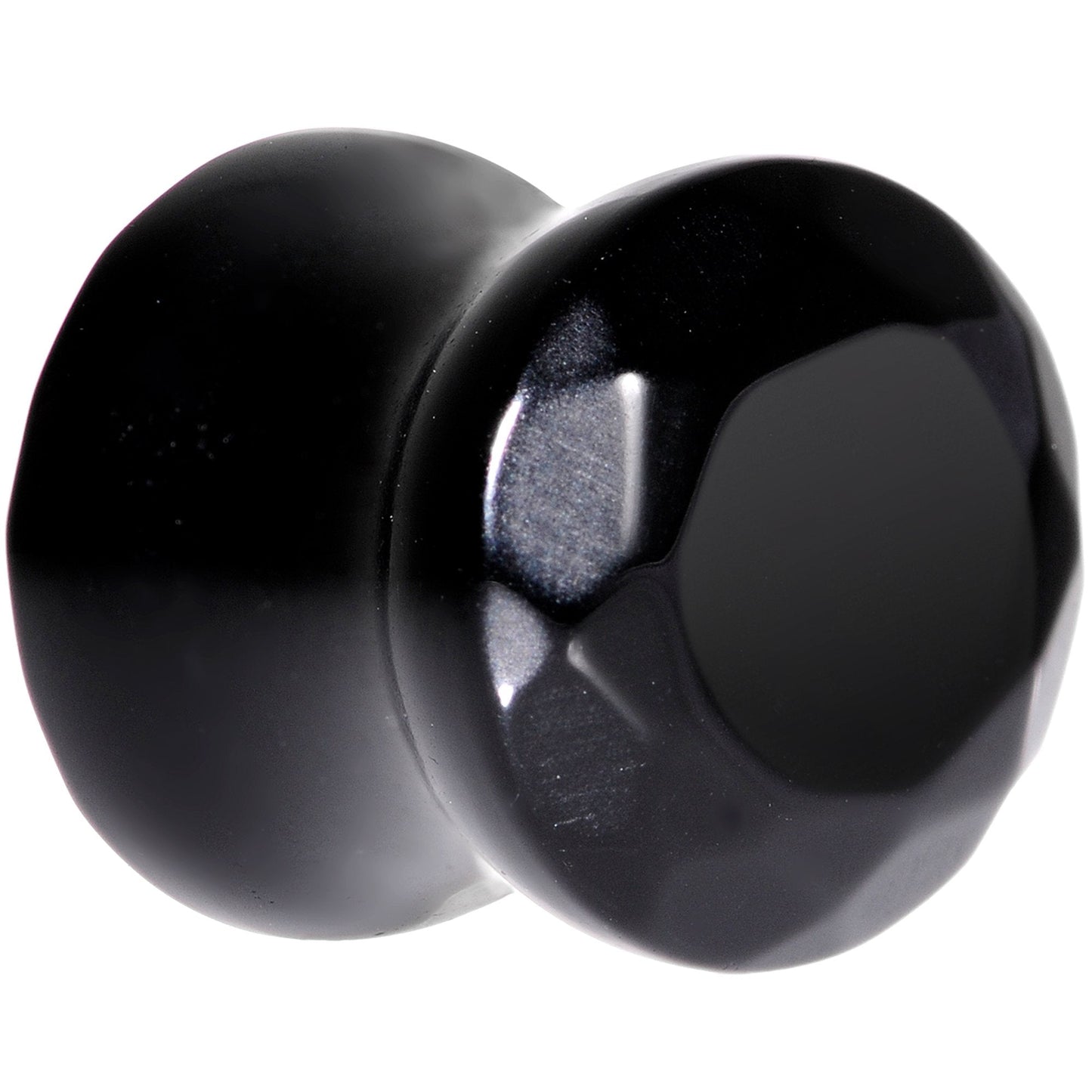 00G Black Agate Semi Precious Stone Saddle Plug Set