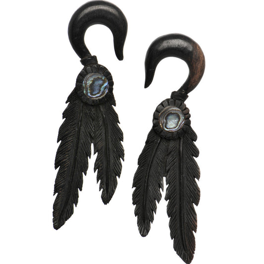 0G Organic Areng Wood Spirit Feathers Hanger Plug Set