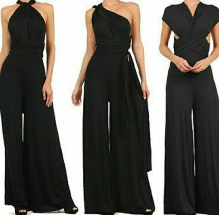 Multiple Wear Multi Rope Cross Office Sexy Bandage Jumpsuit Woman