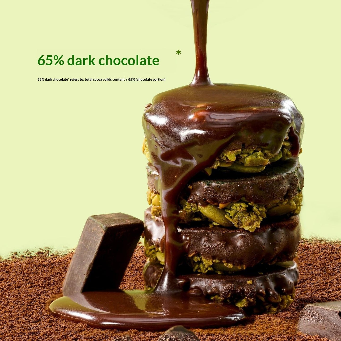 Dark Chocolate With A Bittersweet Velvety Matcha Layer And Crunchy Richly Aromatic Nuts