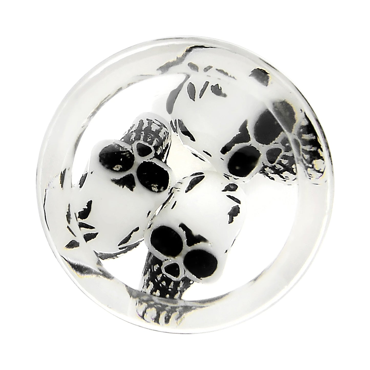 00G Clear Acrylic Spooky Skulls Saddle Plug
