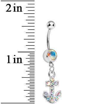 Aurora Gem Sparkle Anchor Belly Ring