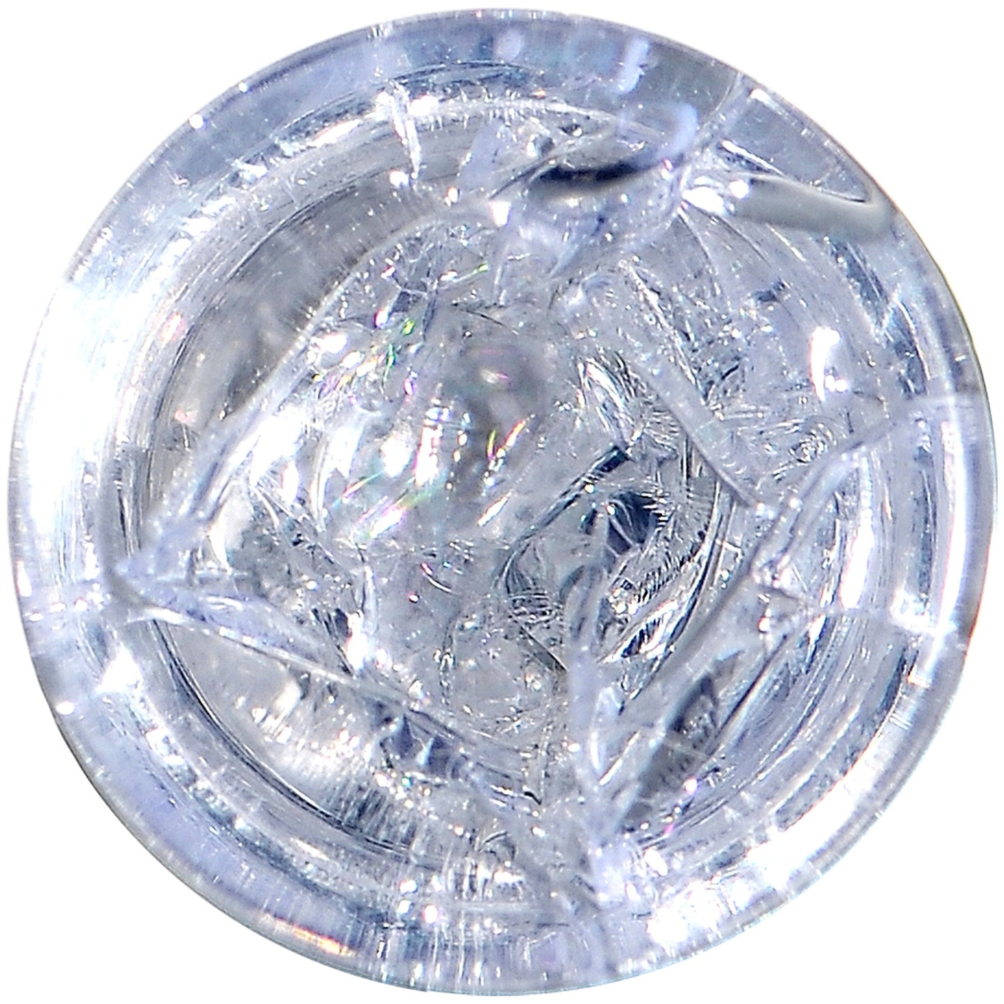 0G Clear Crackled Glass Acrylic Plug
