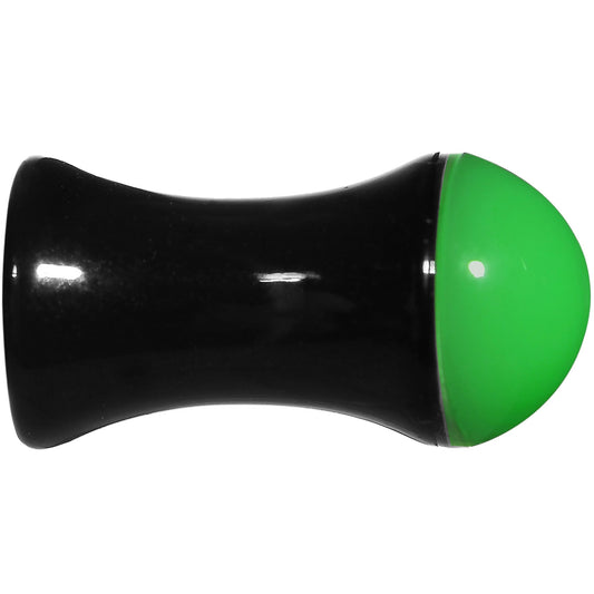 4G Black Neon Green Acrylic Saddle Plug
