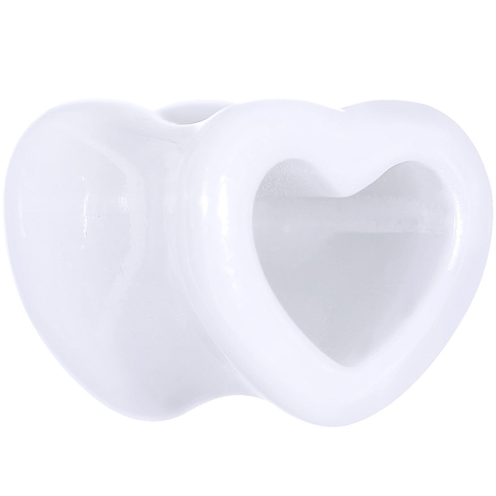 00G White Acrylic Hollow Heart Tunnel
