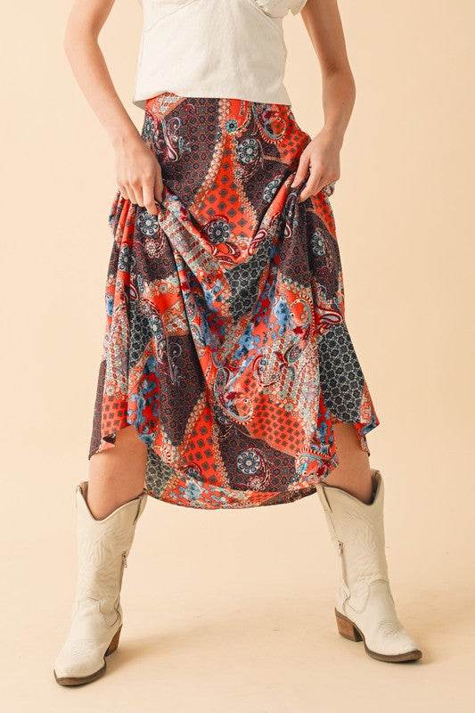 Aemi + Co Printed Maxi Skirt