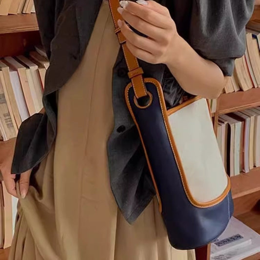 Stylish Denim Blue Canvas Bucket Bag - Women's Summer Designer Small Crossbody Shoulder Commuter Bag