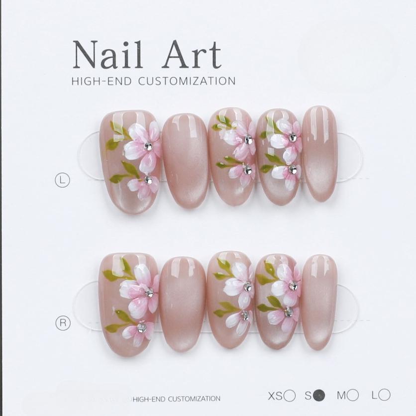 1052- Handmade press on nails fake nails removable Handmade Drawing Nails